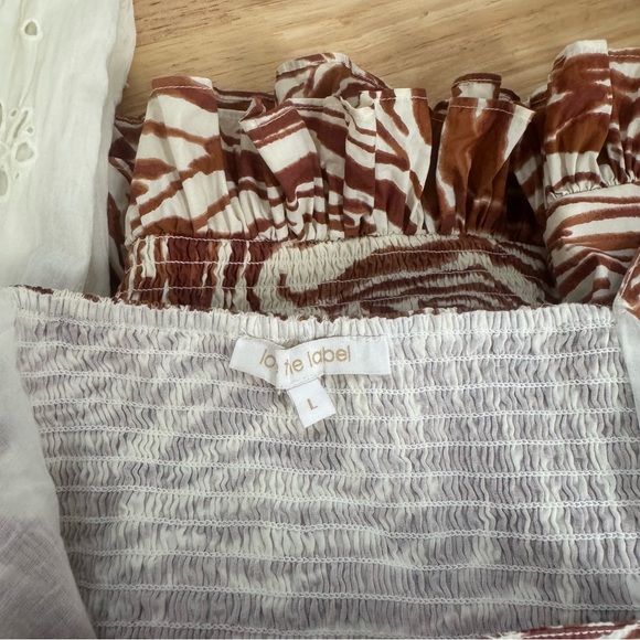 Love The Label Zebra Swirl Eyelet Puff Sleeve Square Neck Blouse - Picture 7 of 9